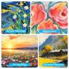 imageESRICH 48 Pack Canvas Boards for Painting 6Pcs of 4x4 4x6 5x6 6x6 8x10 10x10 9x12 11x14 Canvas for Painting Cotton Primed Blank Painting Canvas Panels for Oil Acrylic Watercolor12 pack4x4 5x5 5x7 8x10