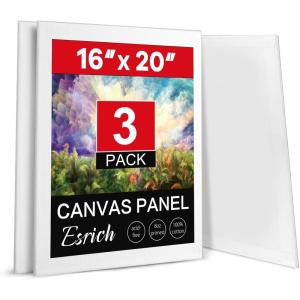 imageCanvas for Painting 11x14 Inch 46 Pack Canvas Boards for Painting Cotton AcidFree Primed Blank Canvas Panels for Oil Paint Watercolor Acrylic Paint Gouache and Tempera DIY1620in 3pack