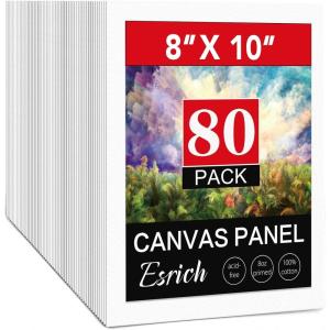 imageCanvas for Painting 11x14 Inch 46 Pack Canvas Boards for Painting Cotton AcidFree Primed Blank Canvas Panels for Oil Paint Watercolor Acrylic Paint Gouache and Tempera DIY810in 80pack