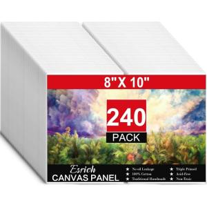 imageCanvas for Painting 11x14 Inch 46 Pack Canvas Boards for Painting Cotton AcidFree Primed Blank Canvas Panels for Oil Paint Watercolor Acrylic Paint Gouache and Tempera DIY810in 240pack