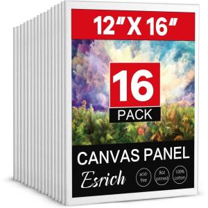 imageCanvas for Painting 11x14 Inch 46 Pack Canvas Boards for Painting Cotton AcidFree Primed Blank Canvas Panels for Oil Paint Watercolor Acrylic Paint Gouache and Tempera DIY1216in 16pack