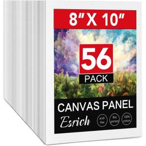 imageCanvas for Painting 11x14 Inch 46 Pack Canvas Boards for Painting Cotton AcidFree Primed Blank Canvas Panels for Oil Paint Watercolor Acrylic Paint Gouache and Tempera DIY810in 56pack