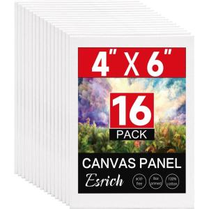 imageESRICH 36 Pack 5x7 Small Canvas Boards for Painting Primed AcidFree Cotton Mini Canvases NonToxic Blank Canvas Panels for Oil Acrylic Watercolor ampamp Tempera for Artists Students ampamp Kids 5x7 in4x6in
