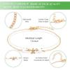 imageESRICH 3040PCS Anklets for Women Ankle Bracelets for Wemen with Gold Silver Rose Gold Three Style Anklets for Women Waterproof for Beach Jewelry Gifts Adjustable Size Beach Anklet SetGold