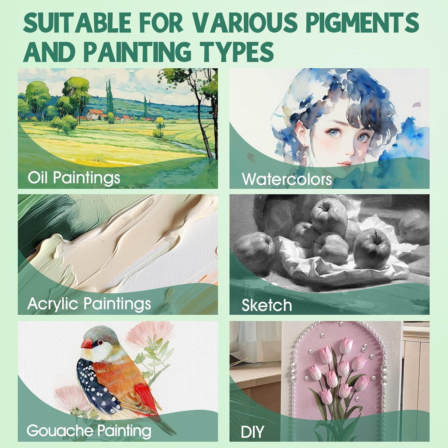 imageESRICH Stretched Canvas for Painting 16x20 Inch 12Pack Large Canvas for Painting Primed AcidFree Cotton Blank Canvases Art Paint Canvases for Oil PaintWatercolorAcrylic PaintGouache and Tempera18X24IN 5 Packs