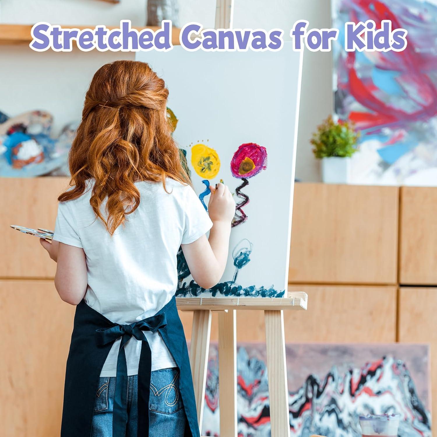 imageESRICH Stretched Canvas for Painting 16x20 Inch 12Pack Large Canvas for Painting Primed AcidFree Cotton Blank Canvases Art Paint Canvases for Oil PaintWatercolorAcrylic PaintGouache and Tempera12X16IN 16 Packs