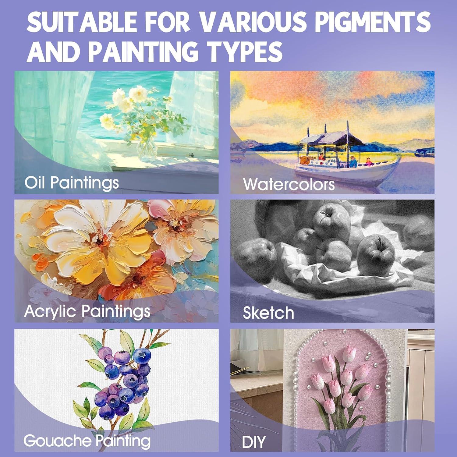 imageESRICH Stretched Canvas for Painting 16x20 Inch 12Pack Large Canvas for Painting Primed AcidFree Cotton Blank Canvases Art Paint Canvases for Oil PaintWatercolorAcrylic PaintGouache and Tempera12X16IN 16 Packs