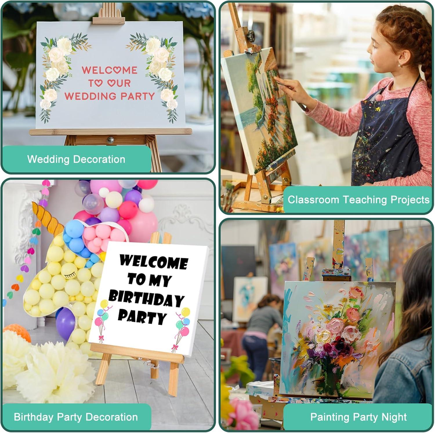 imageESRICH Stretched Canvas for Painting 16x20 Inch 12Pack Large Canvas for Painting Primed AcidFree Cotton Blank Canvases Art Paint Canvases for Oil PaintWatercolorAcrylic PaintGouache and Tempera10X10IN 10 Packs