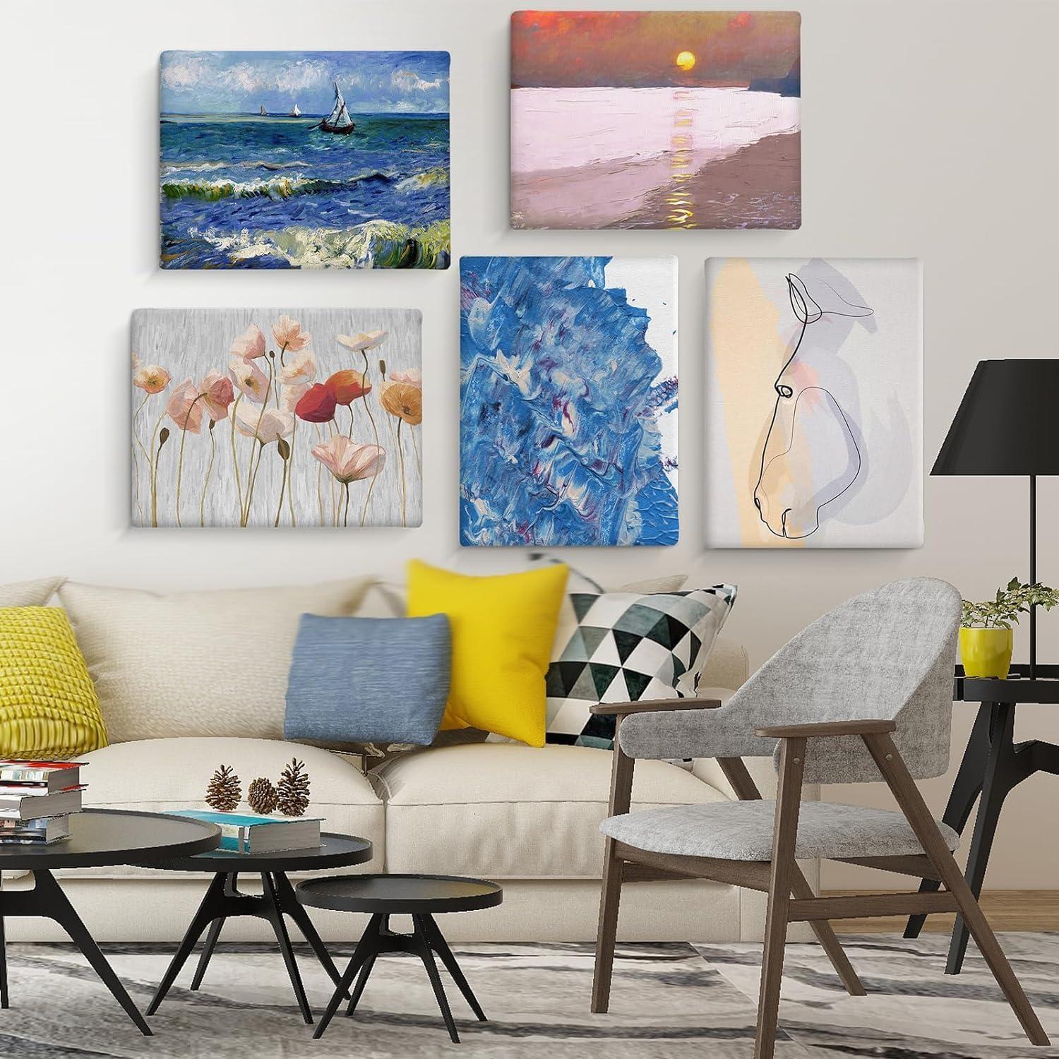 imageESRICH Stretched Canvas for Painting 16x20 Inch 12Pack Large Canvas for Painting Primed AcidFree Cotton Blank Canvases Art Paint Canvases for Oil PaintWatercolorAcrylic PaintGouache and Tempera11X14IN 36 Packs