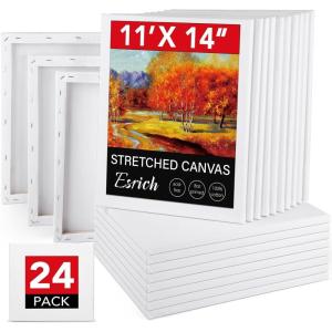 imageESRICH Stretched Canvas for Painting 32x48 Inch 3Pack Large Canvas for Painting Primed AcidFree Cotton Blank Canvases Art Paint Canvases for Oil PaintWatercolorAcrylic PaintGouache and Tempera24 Packs1Size 1114in