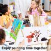 imageESRICH 82 PCS Acrylic Paint Canvas Set48Color Acrylic Painting Kit Painting Supplies Kit with Wood EaselBrushCanvasesWatercolor Paper Acrylic Paint Kit for Kids Adults Artists