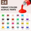 imageESRICH Acrylic Paint SetPainting Supplies with 2 PCS of 12 Colors Acrylic Paint1 Easel 3 Canvas 30 Paintbrushes and 3 Palettes Paint Kit for KidsStudents Artists and Beginner24Color
