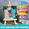 imageESRICH Canvas for Painting 24 Pack Square Canvas Boards for Painting 8x8 Cotton Primed Acid Free Blank Canvas Panels for Oil Paint Watercolor Acrylic Paint Gouache and Tempera