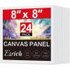 imageESRICH Canvas for Painting 24 Pack Square Canvas Boards for Painting 8x8 Cotton Primed Acid Free Blank Canvas Panels for Oil Paint Watercolor Acrylic Paint Gouache and Tempera
