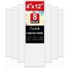 imageESRICH Long Canvas for Painting 8 Pack 4x12 Canvas Boards for Painting Cotton Primed Acid Free Blank Canvas Panels for Oil Paint Watercolor Acrylic Paint Gouache and Tempera