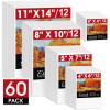 imageESRICH Stretched Canvas for Painting 60 Pack Multi Size11x14 8x10 5x7 4x6 4x4 Blank Primed Canvases for Oil ampamp Acrylic Painting Painting Canvas Supplies for Beginners Artists12 of Each
