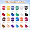 image:image8 Pack Mini Acrylic Paint Set 12 Colors Acrylic Paint Strips with 16 Brushes Washable Paint for Kids amp Adults Craft 112 PCS Painting kit for Easter Eggs Birthday Party Favor Classroom Art Gifts