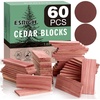 image:imageESRICH Cedar Blocks for Clothes Storage 24 Pack 100 Natura Cedars Wood for ClosetsCedars Planks with SandpaperCedar Chips for Closets and Drawers1 Count Pack of 60