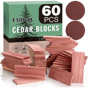 image:imageESRICH Cedar Blocks for Clothes Storage 24 Pack 100 Natura Cedars Wood for ClosetsCedars Planks with SandpaperCedar Chips for Closets and Drawers1 Count Pack of 60