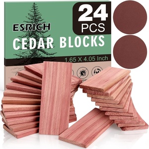 image:imageESRICH Cedar Blocks for Clothes Storage 24 Pack 100 Natura Cedars Wood for ClosetsCedars Planks with SandpaperCedar Chips for Closets and Drawers1 Count Pack of 24